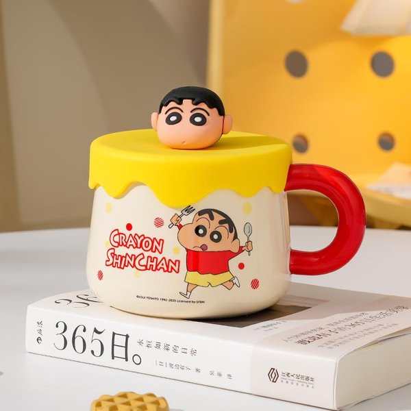 Taza Linda De Crayon Shin Chan Taza De CeráMica De Alto Nivel EstéTico Para NiñAs Taza De Café Con Leche Para Oficina Regalo De CumpleañOs-image