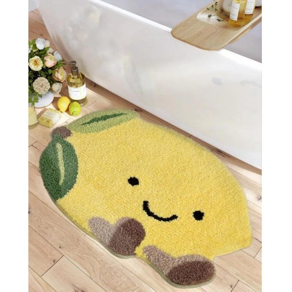 Uroczy Mata ŁAzienkowa W KształCie Banana, Nieregularny Dywanik Owocowy, MięKki Puszysty AntypośLizgowy ChłOnny Zmywalny Mata PodłOgowa Do ŁAzienki Wycieraczka 40X60CM(1.3X2FT-image
