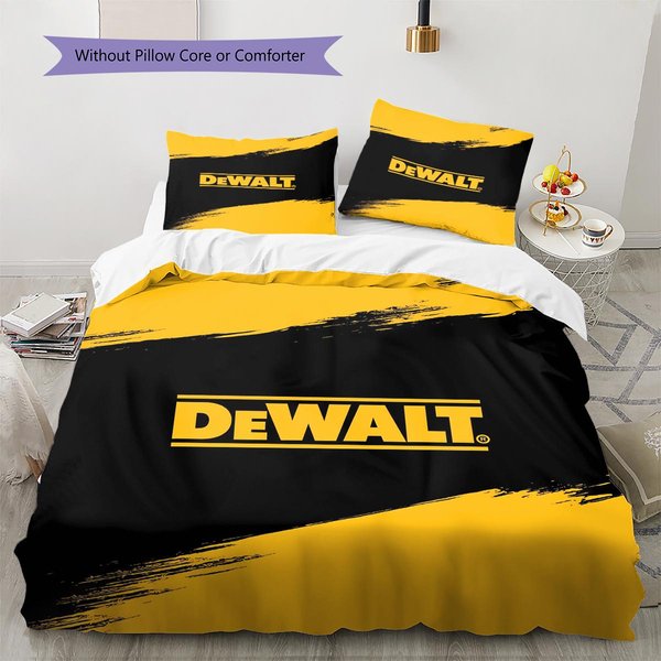 Zestaw PośCieli Z Wzorem NarzęDzi Dewalt KołDra Poszewka Na Poduszkę Dekoracja Domu Prezent (1 * Poszwa Na KołDrę + 2 * Poszewki Na Poduszki, Bez Rdzenia) 135X200Cm-image