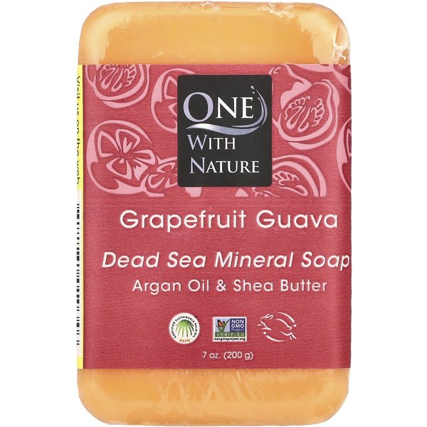 One with Nature, Triple Milled Soap, Grapefruit Guava, 7 Oz (200 G) Brown-image
