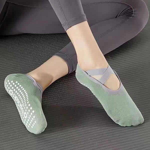 Calcetines De Yoga, Calcetines Antideslizantes Profesionales Para Mujer, Calcetines Deportivos Transpirables Que Absorben El Sudor, Calcetines De Pilates Para Mujer, Calcetines De Baile De Ballet Verde-image