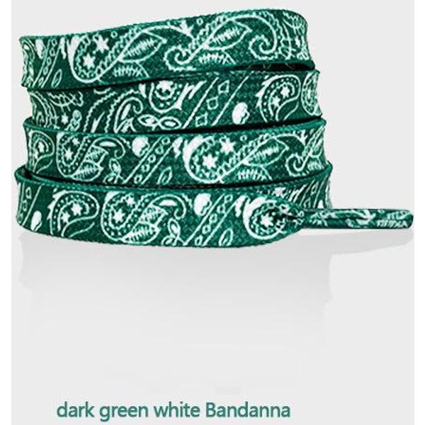 ZłOcenie PłAskie SznurowadłA Nerkowca Kwiat SznurowadłA Do Trampek RęCznie Malowane Sportowe Na Co Dzień KoszykóWka Tenis SznurowadłO SznurowadłA 140Cm-Dark Green White Blue-image