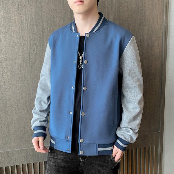 Chaqueta De Primavera Y OtoñO Para Hombre EdicióN Coreana Tendencia Holgada VersáTil Marca De Tendencia Casual Chaqueta De BéIsbol XL Gray-image