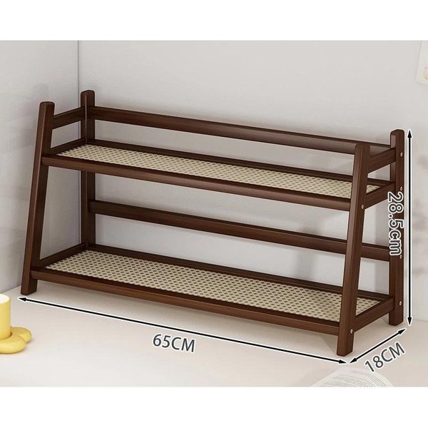 Wielofunkcyjna PółKa Kuchenna MałY Stojak Na Przyprawy Biurkowy Wielopoziomowy Organizer Do Przechowywania Oleju Soli Sosu Octu Do UżYcia Na Blacie 65Cm BrąZowy-image