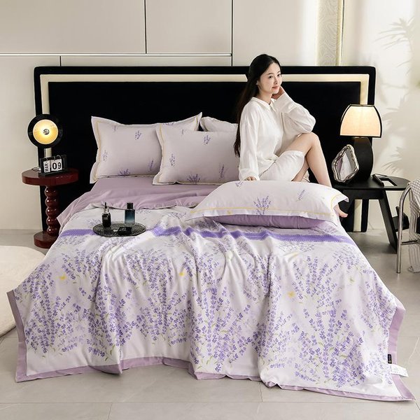 Colcha Fina De Verano 4 Piezas Textiles Para El Hogar Lujo Ligero Manta Fresca De Verano TamañO Queen EdredóN Para Aire Acondicionado Juego De SáBana Y Fundas De Almohada 150X200Cm 1Pc-image