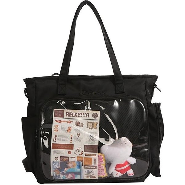 JapońSka Urocza Itabag DużA Pojemność JK 20Cm Torba Na Lalki Studentka JednoręCzna Torba Na Ramię Ulzzang Anime Ita Bag Torebka Czarny-image
