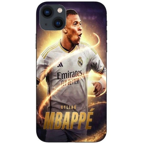 Maniacase Funda Iphone 15 Plus Kylian Mbappé Real Madrid Fondo De Pantalla Negro-image