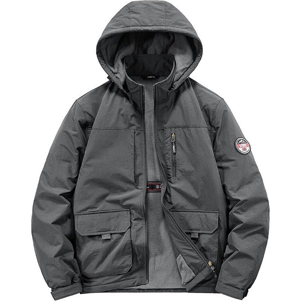 Abrigo Para Hombre De Talla Grande OtoñO E Invierno Nuevo Casual Chaqueta Para Hombre De Mediana Edad Abrigo De Terciopelo Acolchado De AlgodóN M Black-image