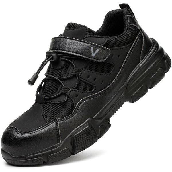 Zapatos De Seguridad Para Hombre Anti-Aplastamiento Anti-PerforacióN Zapatos De Trabajo Botas Protectoras Con Puntera De Acero Zapatos De Trabajo Deportivos Ligeros Indestructibles 36 Black-image