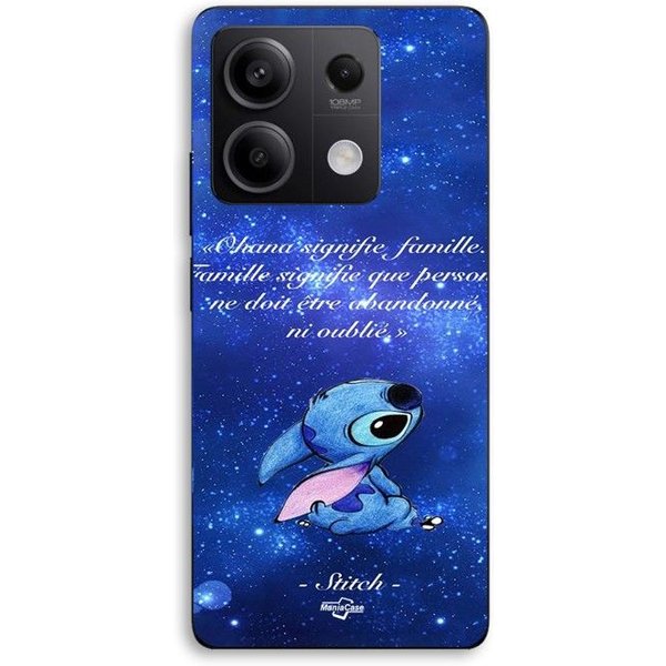 Coque De TéLéPhone - Maniacase - Xiaomi Redmi Note 13 5G - Silicone TPU - Motif Disney Stitch - Noir-image
