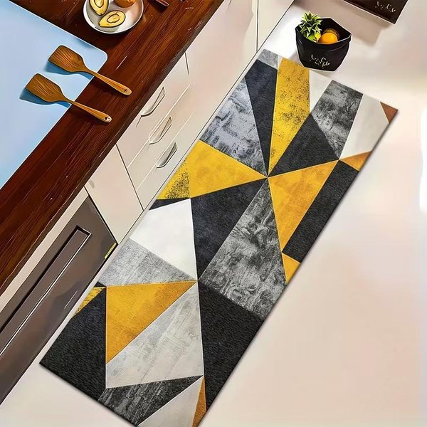 Nowoczesny Geometryczny Dywanik Biegacz WzóR Czarno-BiałE Paski AntypośLizgowa Mata PodłOgowa Minimalistyczny Dekor Do ŁAzienki Kuchni WnęTrz 40X120Cm Felt-image