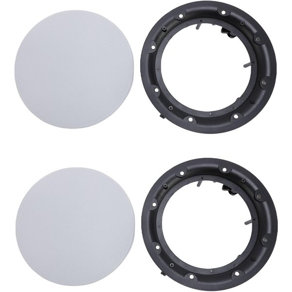 2 Piezas Cubiertas De Rejilla Para Altavoz De Techo MagnéTicas Redondas Cubiertas De Rejilla Para Altavoz De Techo Comercial Anillo Decorativo Para Altavoz DIY White-image