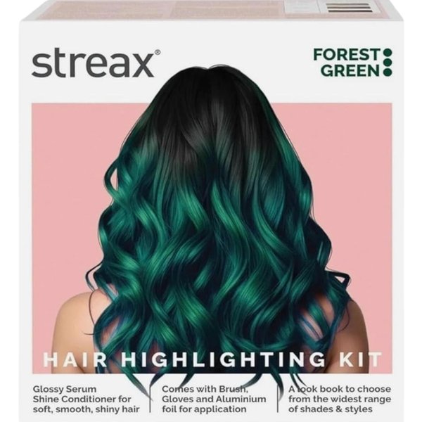 Kit De Mechas Streax Color Bosque Verde Paquete De 1 Color Vibrante Para El Cabello DIY Para Mujeres Mechas Estilo SalóN-image
