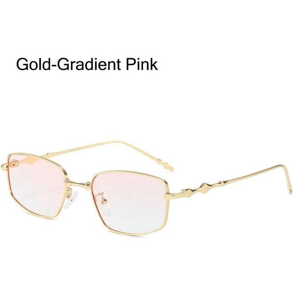 Harajuku Y2K Metalowe Okulary PrzeciwsłOneczne UV400 MałE Kwadratowe Nieregularne Oprawki Dla MężCzyzn Kobiet Modne Okulary PrzeciwsłOneczne Beige-image