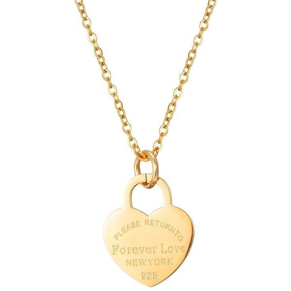 Europejski I AmerykańSki Modny Zestaw KolczykóW I Naszyjnika Ze Stali Nierdzewnej W KształCie Serca, Galwanizowany 18K, Design Z Angielskimi Literami Beige-image