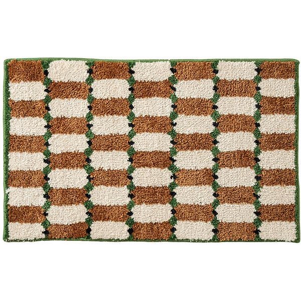Prosty Kratkowany Dywanik Do Sypialni Przy ŁóżKu, Mata PodłOgowa Do WejśCia Do ŁAzienki, Zimowe CiepłO I Ochrona Przed Zimnem Dekoracja Domu 40X60Cm 16X24Inch Beige-image