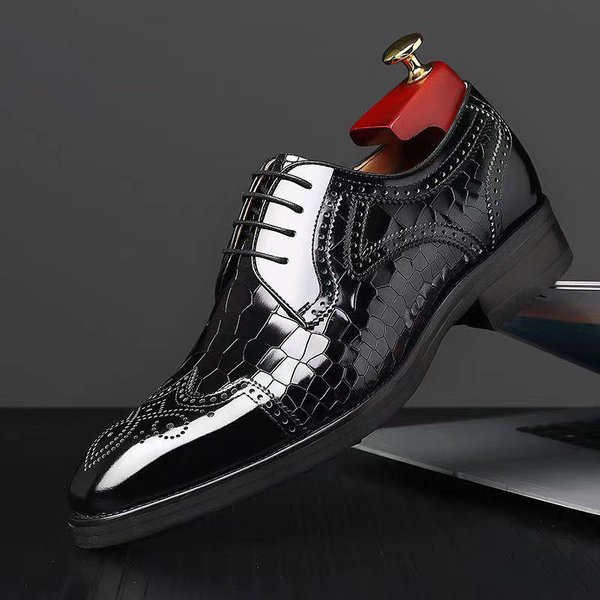 Zapatos Casuales De Cuero Para Hombre, Zapatos Oxford De Negocios, Zapatos Brogue Formales Para Hombre, Zapatos Brogue Formales De Cuero Genuino Para Hombre 39-image