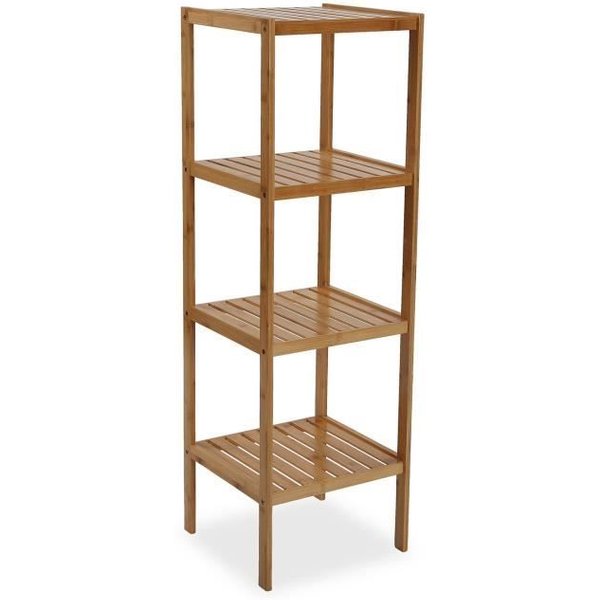 Armario EstanteríA De BañO Louis - 110 X 33 X 34 Cm - 4 Estantes De OrganizacióN En Bambú - MarróN - Versa MarróN-image