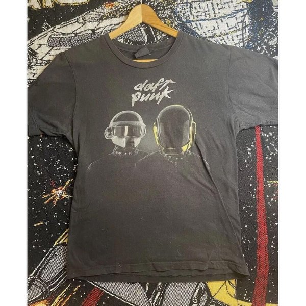 Camiseta Vintage Daft Punk Alive Tour Camiseta De Banda ReedicióN M Gray-image