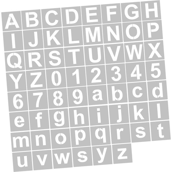 62 Piezas 5 Pulgadas Plantillas De Letras Y NúMeros Reutilizables Lavables Plantillas De Alfabeto PET Respetuoso Con El Medio Ambiente Arte Manualidad 62Pcs & 5 Inch-image