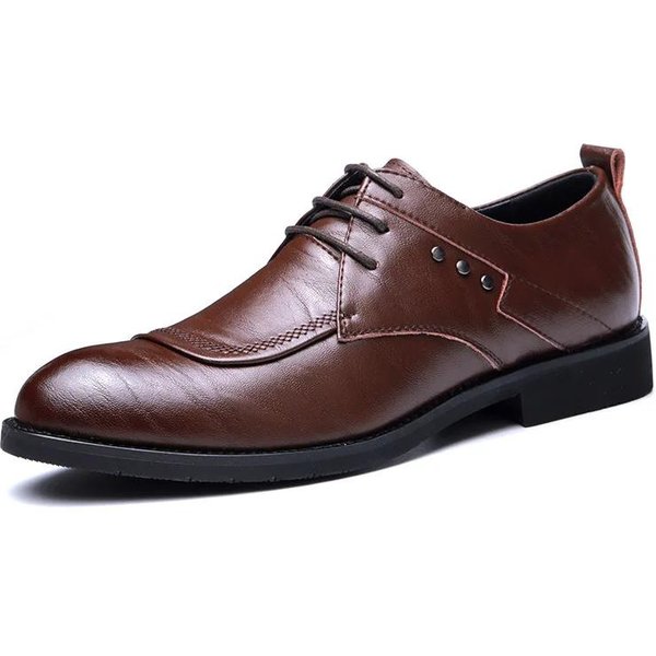 Zapatos De Vestir Para Hombre Zapatos De Hombre Cuero Genuino Negocios Formal Oxfords Calzado Hombre Mocasines De Cuero De Alta Calidad Zapatos Hombre 39 Gray-image