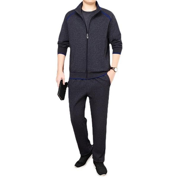 Traje Deportivo Para Hombres De Mediana Edad Y Ancianos, Nuevo Para Primavera Y OtoñO, Ropa Casual Para Papá De Mediana Edad, Ropa Deportiva Para Hombres 5XL Black-image