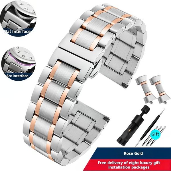 16 17 18 19 20 21 22 23Mm 24Mm Pasek Do Tissot Citizen Seiko Zakrzywiony PłAski Stal Nierdzewna Pasek Do Zegarka MęSki ŁAńCuszek Do Zegarka Akcesoria 22Mm-image
