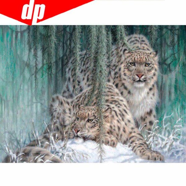 Bordado Completo Con Diamantes Animal Leopardo Pintura De Diamantes 5D Punto De Cruz 20X30-image