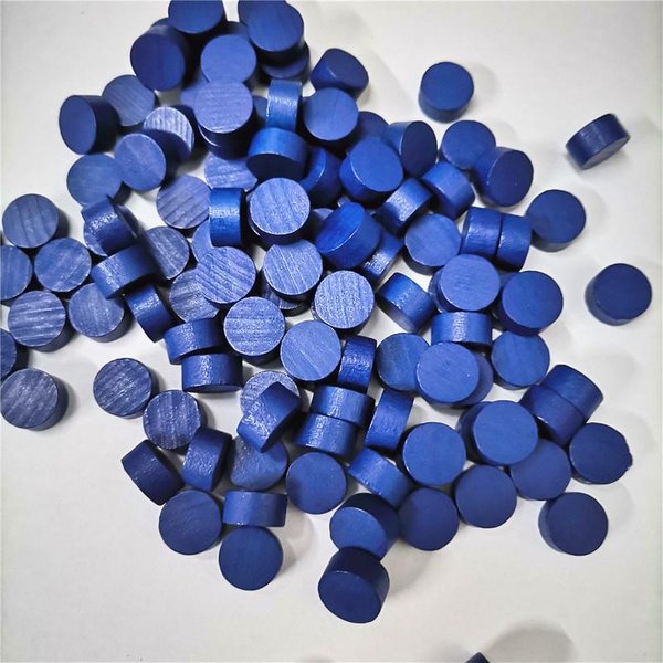 80 Sztuk 10*5 Mm OkrąGłE Pionki Drewniane Figury Do Gry Kolorowe Pionki Szachowe Do Gry Planszowej Gry Edukacyjne Niebieski-image