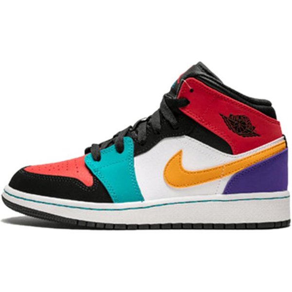 Jordan 1 Mid Bred Multicolor GS 554725-125 37.5 Black-image