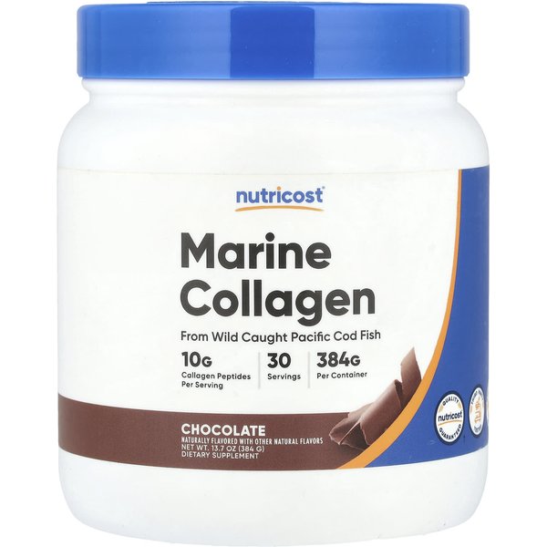 Nutricost, ColáGeno Marino, Chocolate, 13.7 Oz (384 G)-image