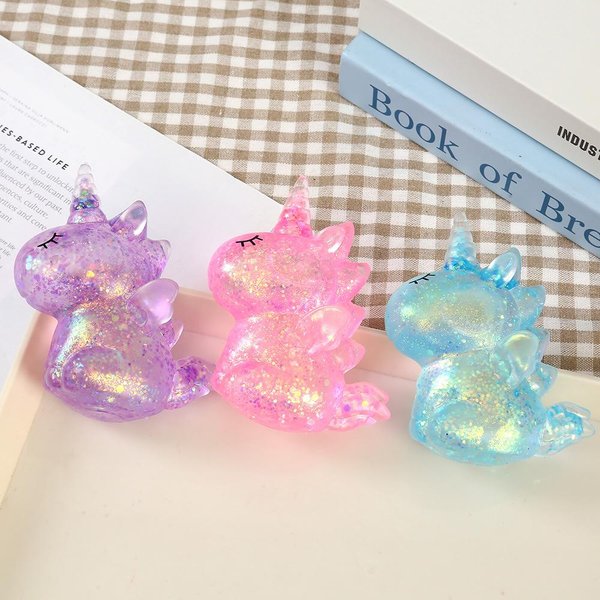 BłYszcząCy JednorożEc Squishy Zabawka Anty-Stresowa MięKka ŚCiskana Zabawka Fidget Przezroczysta Sensoryczna Zabawka Do OdprężEnia Prezent Dla Dzieci DorosłYch Pink-image
