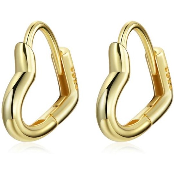 Pendientes De Aro De Plata De Ley 925 Para Mujer Aros De CorazóN Plata De Ley 925 JoyeríA JoyeríA De Marca Original Beige-image