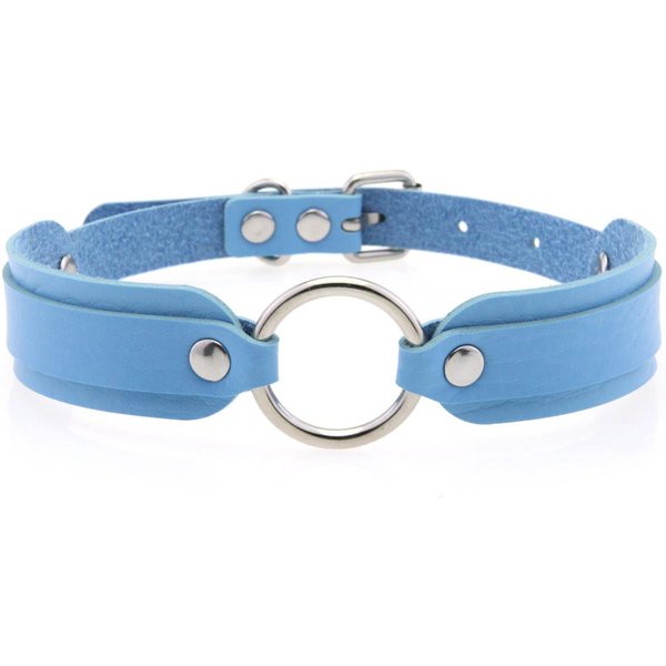 Czarny Czerwony Naszyjnik Choker KółKo Kolczyk Punk Rock Sztuczna SkóRa Gotycki KołNierz Kobiety Choker Dziewczyny Harajuku Kostium Gotycka BiżUteria Gray-image
