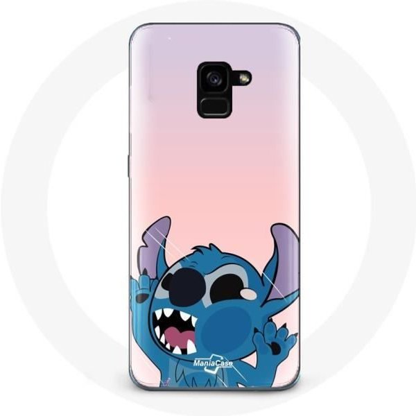 Funda Para Samsung Galaxy A8 Plus Stitch Con La Nariz En El Aire Fondo Rosa-image