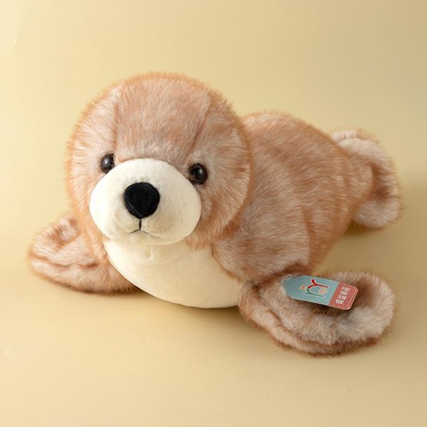 Foka MięKkie Pluszowe Zabawki Pluszaki ZwierzęTa Morskie Lalka Kawaii Foka Poduszka Sofa Domowa Sypialnia Poduszka Do Przytulania Prezenty Dla Dzieci 30Cm BrąZowy-image