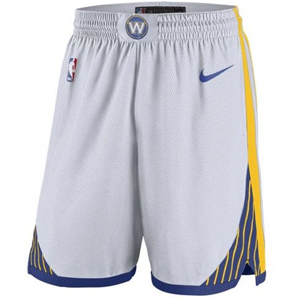 Pantalones Cortos De Baloncesto Nike NBA Golden State Warriors De Pierna Recta Con Cintura EláStica Y Bloques De Color Para Hombre Blanco AJ5604-100 Xxxl White-image