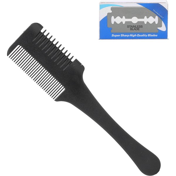 Peine Navaja Para Cabello Cuchillas De Afeitar De Doble Filo Removibles Profesional DIY Peine Para Entresacar Cabello-image