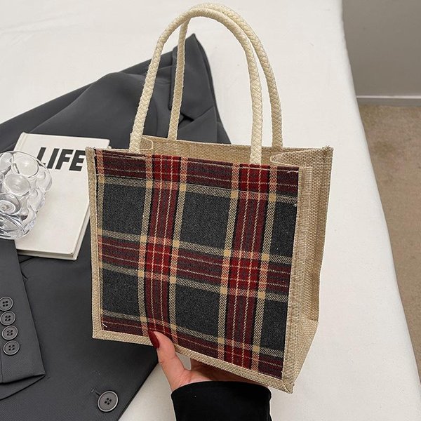 Bolso PortáTil De Trabajo Para Mujer Moda Lona De Lino Bolso Para Mujer Ins Nicho VersáTil Bolso De Hombro Black-image
