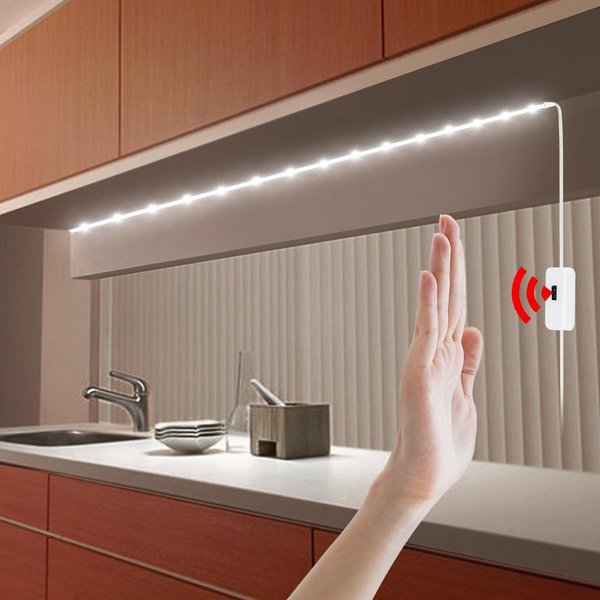 OśWietlenie Podszafkowe LED Lampa Led Z RęCznym Czujnikiem Ruchu Sweep Port USB śWiatłA Kuchnia Schody Szafa łóżKo śWiatłO Boczne; 3M-image