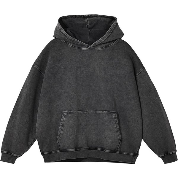 MłOdzieżOwa Wiosenno-Jesienna Sprana Kurtka Z Kapturem W Stylu Vintage, LuźNy KróJ, Retro Przystojna Bluza L Black-image