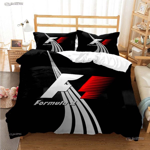 Funda NóRdica Suave Formula 1 EdredóN Entusiasta De Las Carreras Juegos De Cama Suave CóModa Funda De EdredóN MáS Fundas De Almohada Decenas Individual/Doble/Queen/King 120*200Cm Single-image