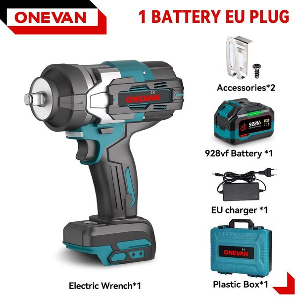 Llave De Impacto EléCtrica InaláMbrica Onevan 2800N.M 2800W Sin Escobillas 1/2 Pulgada Herramienta Atornillador Para BateríA Makita 18V 1*928VF Set A-image