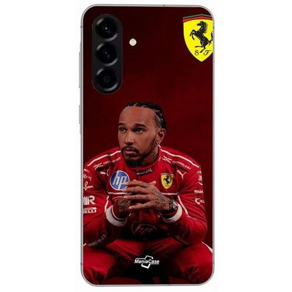 Etui - Maniacase - Samsung Galaxy A56 - Silikonowe - Czarne - Scuderia Ferrari Czarny-image