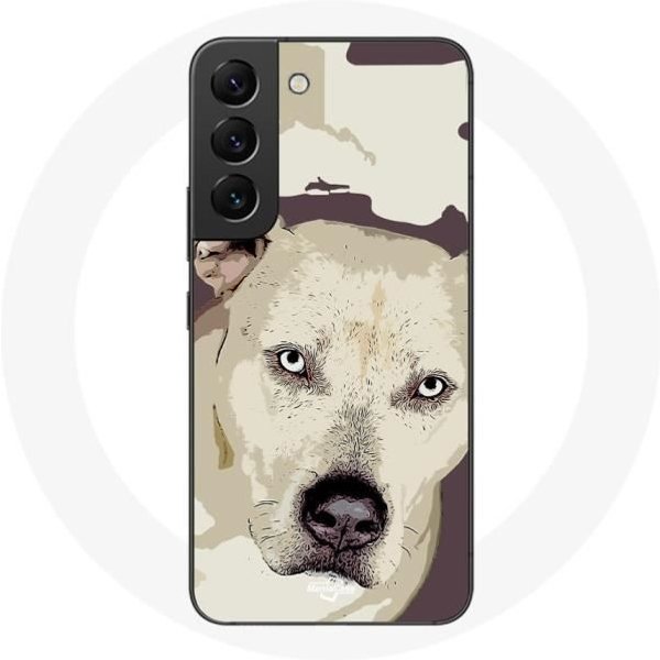 Funda - Samsung - Galaxy S22 - Flexible - Perro Pitbull - Blanco Blanco-image
