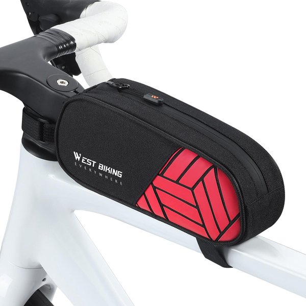 Bolsa Para Bicicleta De 1L Bolsa Para Cuadro De Bicicleta Bolsa Para Tubo Frontal De Bicicleta Bolsa Para Tubo Superior De Bicicleta Bolsa Impermeable Lisa Para Cuadro Delantero De Bicicleta-image