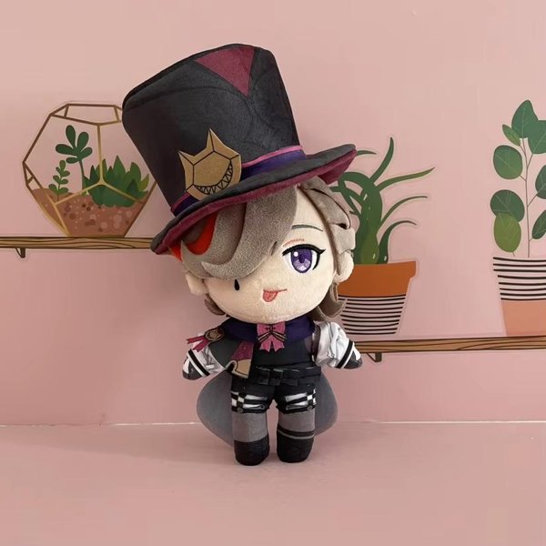 Genshin Impact MuñEco De Peluche Cosplay De Lyney Juguete 20Cm Personaje De Anime Lindo Suave Almohada Rellena Regalo De Navidad Halloween 20Cm Gray-image