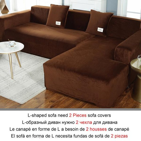 Aksamitna Tkanina Narzuta Na Sofę Do Salonu Elastyczna Kanapa Segmentowa L KształT Pokrowiec Na Sofę Fotel L KształT Meble Narzuty Part A-A 90-140Cm-image
