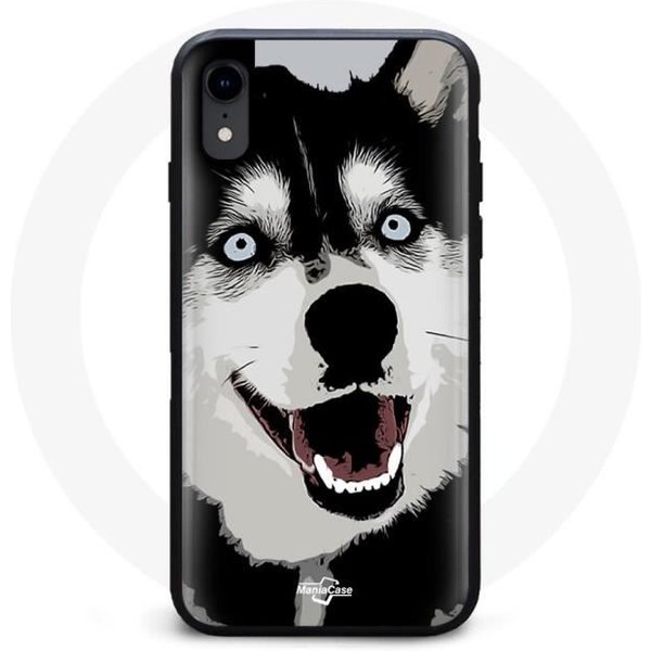 Funda - Maniacase - Iphone XR - Negro Y Blanco - Flexible - DiseñO Husky Blanco-image