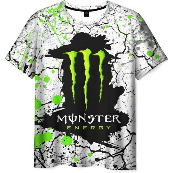 MęSka Letnia Koszulka Marki Monster Energy Z Nadrukiem 3D Casualowa SzybkoschnąCa OddychająCa OkrąGłY Dekolt KróTki RęKaw 5XL-image